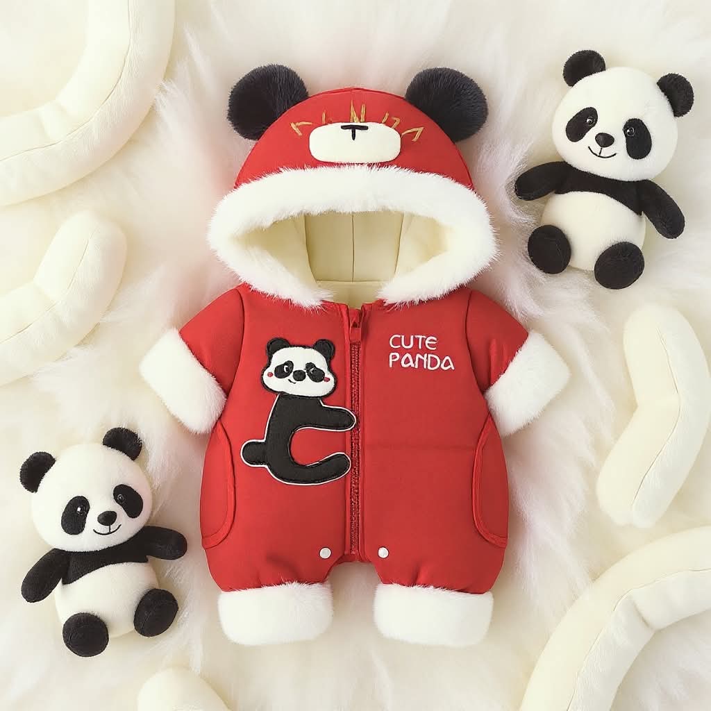 Premium Hooded Animal Fleece Romper – Ultra-Soft 1-Piece Jumpsuit for Babies
