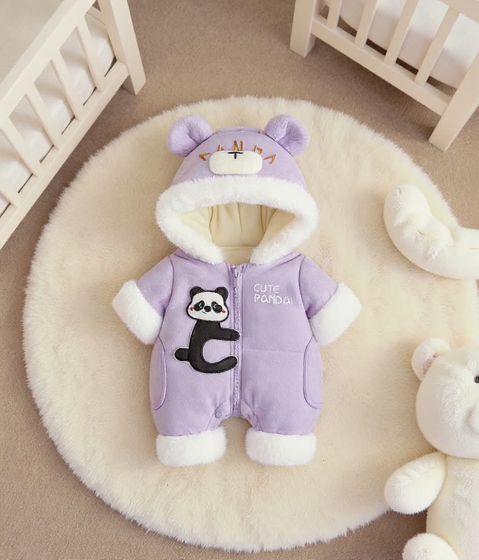 Premium 1-Piece "Cute Panda" Hooded Romper – Ultra-Soft All-Season Jumpsuit for Babies!