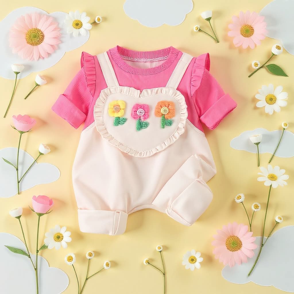 Rani Pink Baby Romper Set – Cute Floral Summer Outfit 👶🌺