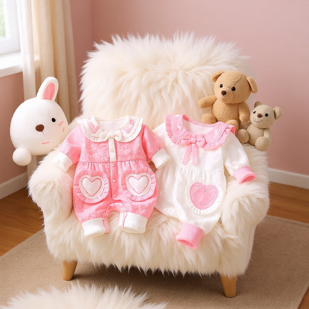 Cute Heart Baby Romper Set – Summer Soft Cotton Outfit 💖🌸