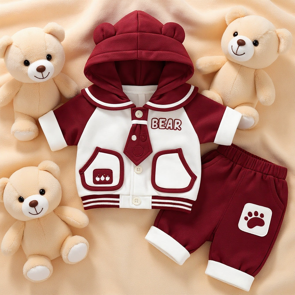 Cute Bear Hoodie Baby Clothing Set – Soft Premium Kids Outfit