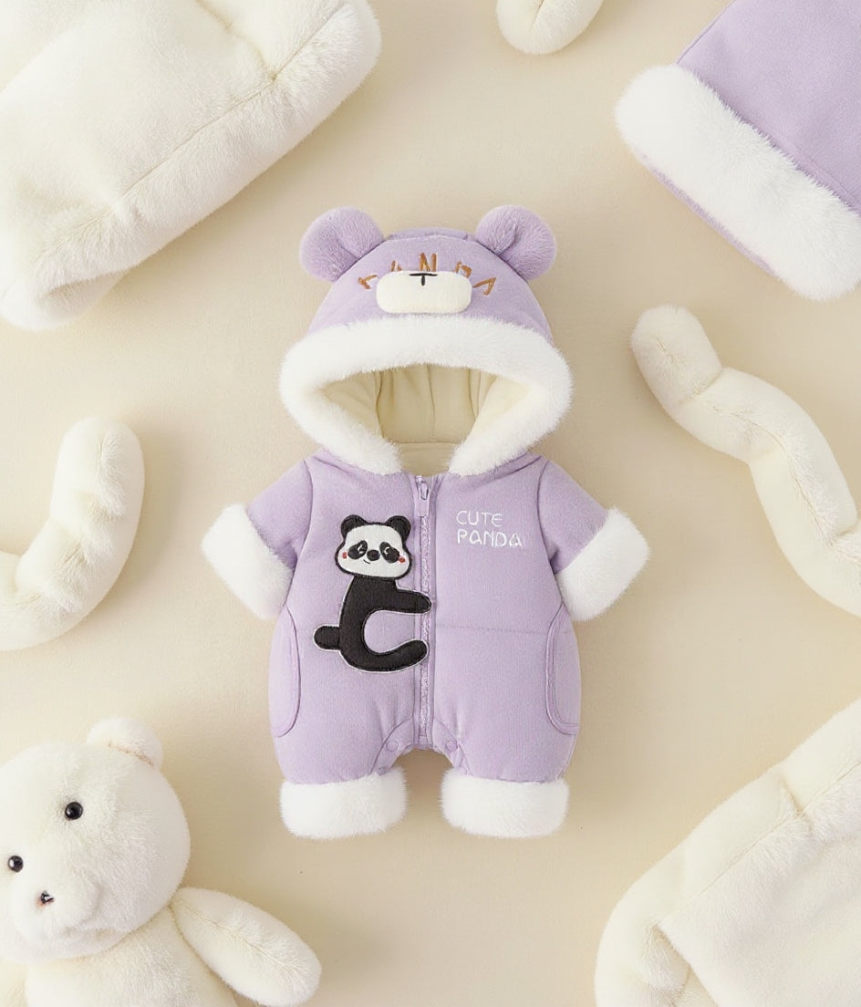 Premium 1-Piece "Cute Panda" Hooded Romper – Ultra-Soft All-Season Jumpsuit for Babies!