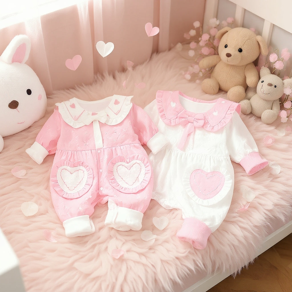 Cute Heart Baby Romper Set – Summer Soft Cotton Outfit 💖🌸