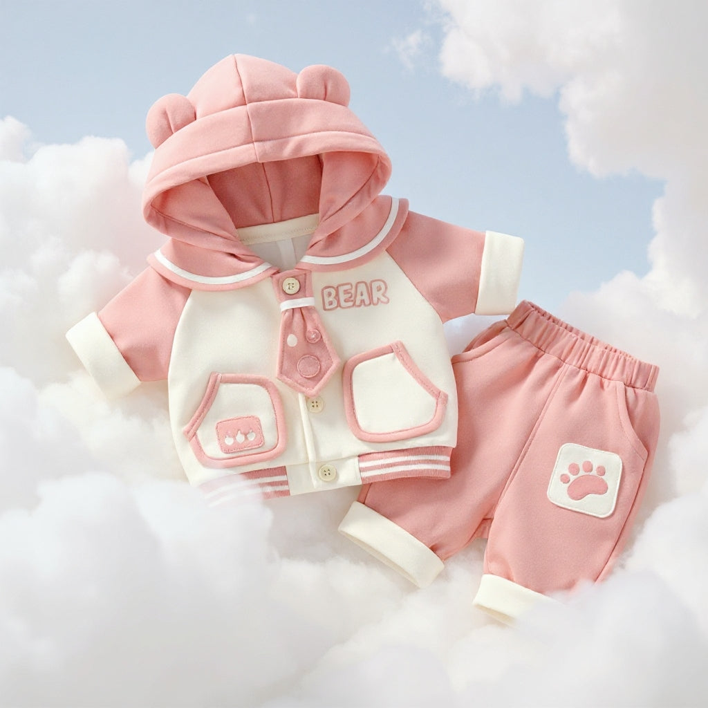 Cute Bear Hoodie Baby Clothing Set – Soft Premium Kids Outfit
