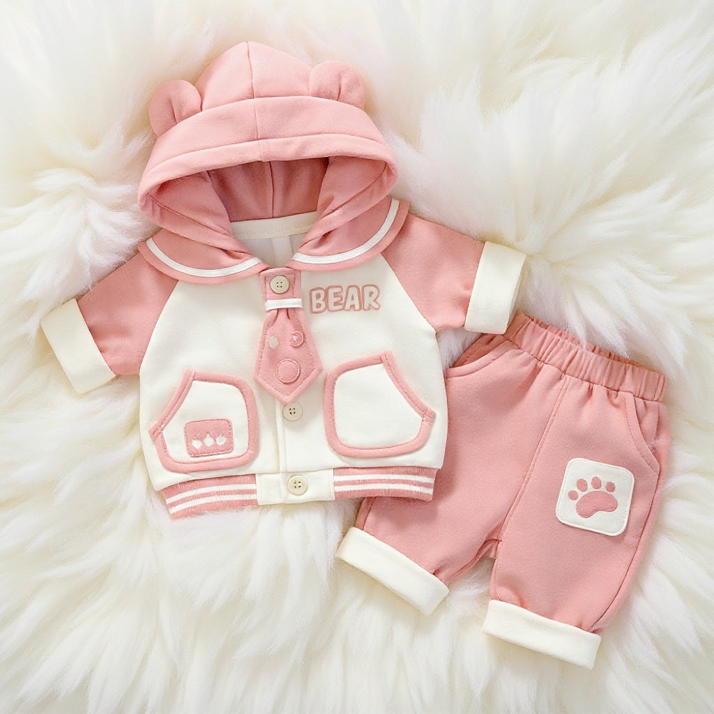 Cute Bear Hoodie Baby Clothing Set – Soft Premium Kids Outfit