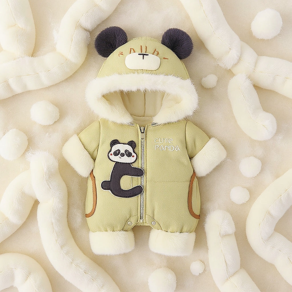 Premium 1-Piece "Cute Panda" Hooded Romper – Ultra-Soft All-Season Jumpsuit for Babies!