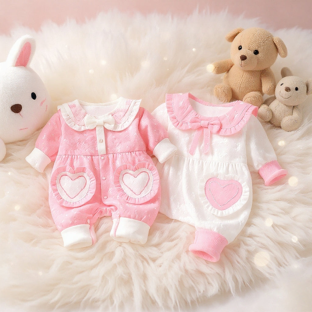 Cute Heart Baby Romper Set – Summer Soft Cotton Outfit 💖🌸