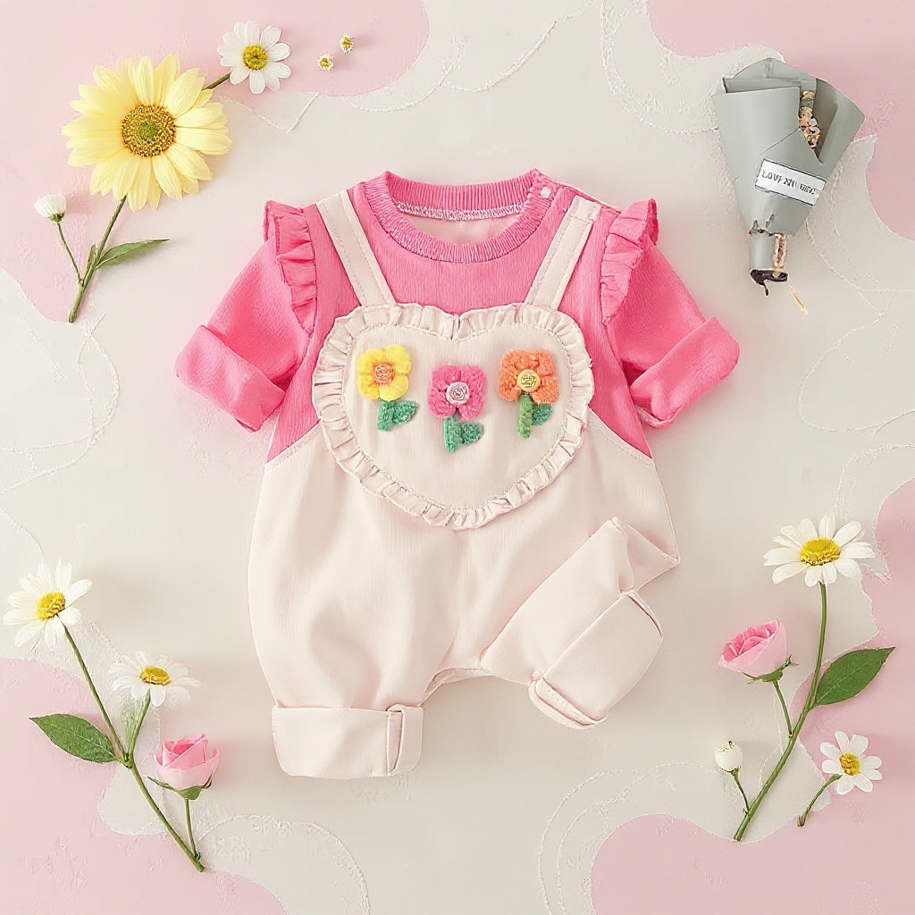 Rani Pink Baby Romper Set – Cute Floral Summer Outfit 👶🌺