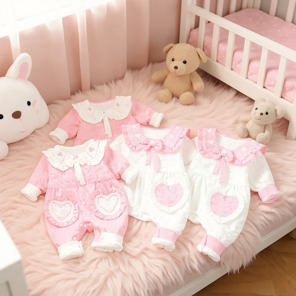 Cute Heart Baby Romper Set – Summer Soft Cotton Outfit 💖🌸