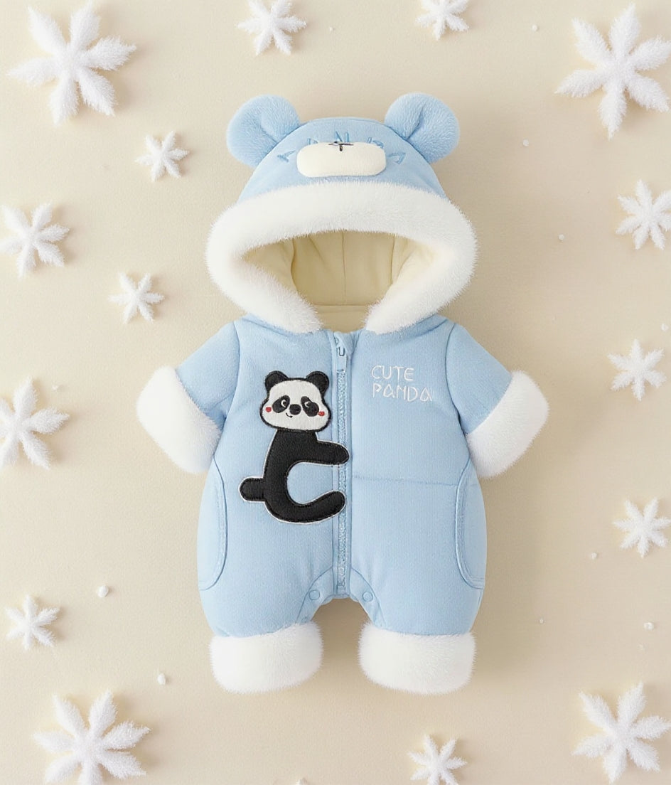 Premium 1-Piece "Cute Panda" Hooded Romper – Ultra-Soft All-Season Jumpsuit for Babies!