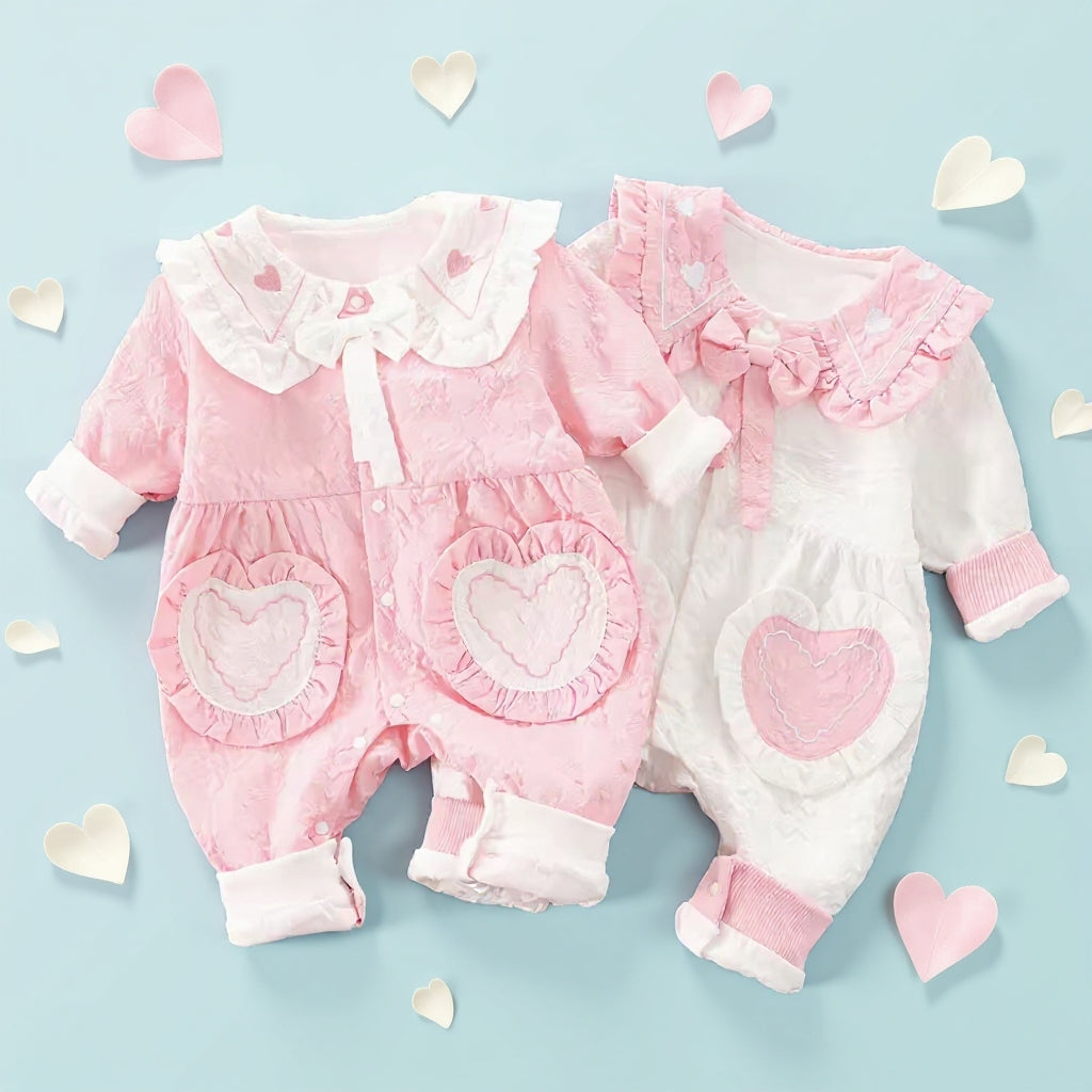 Cute Heart Baby Romper Set – Summer Soft Cotton Outfit 💖🌸