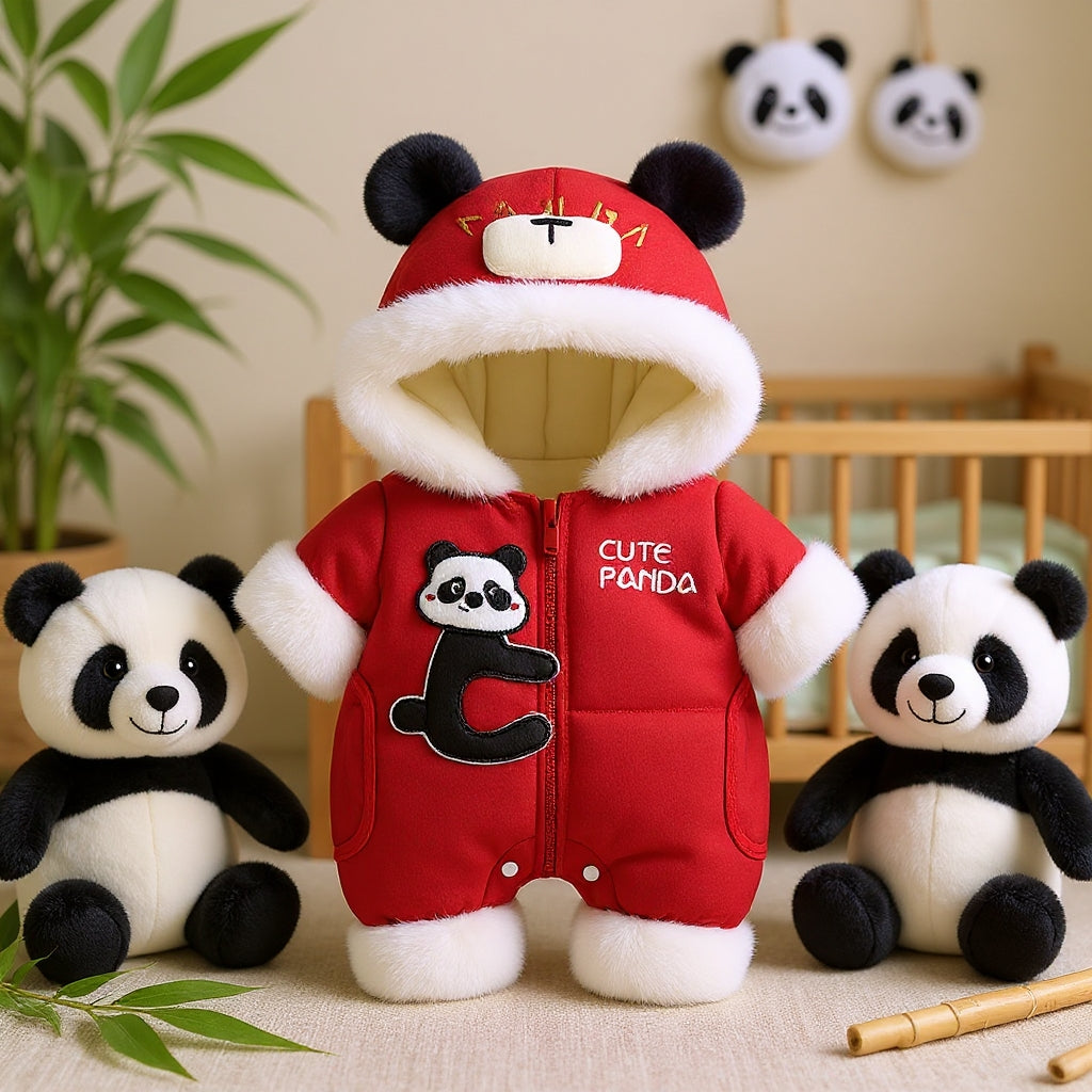 Premium Hooded Animal Fleece Romper – Ultra-Soft 1-Piece Jumpsuit for Babies