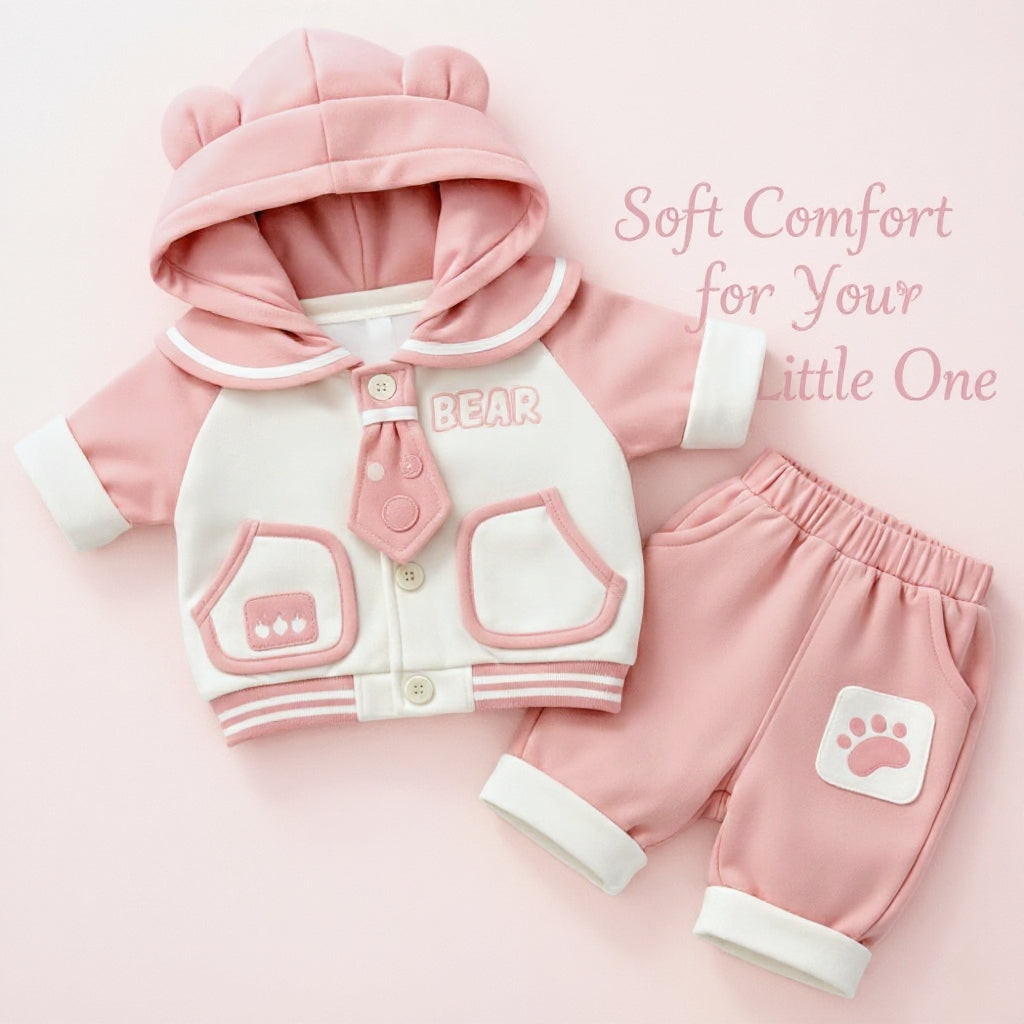 Cute Bear Hoodie Baby Clothing Set – Soft Premium Kids Outfit