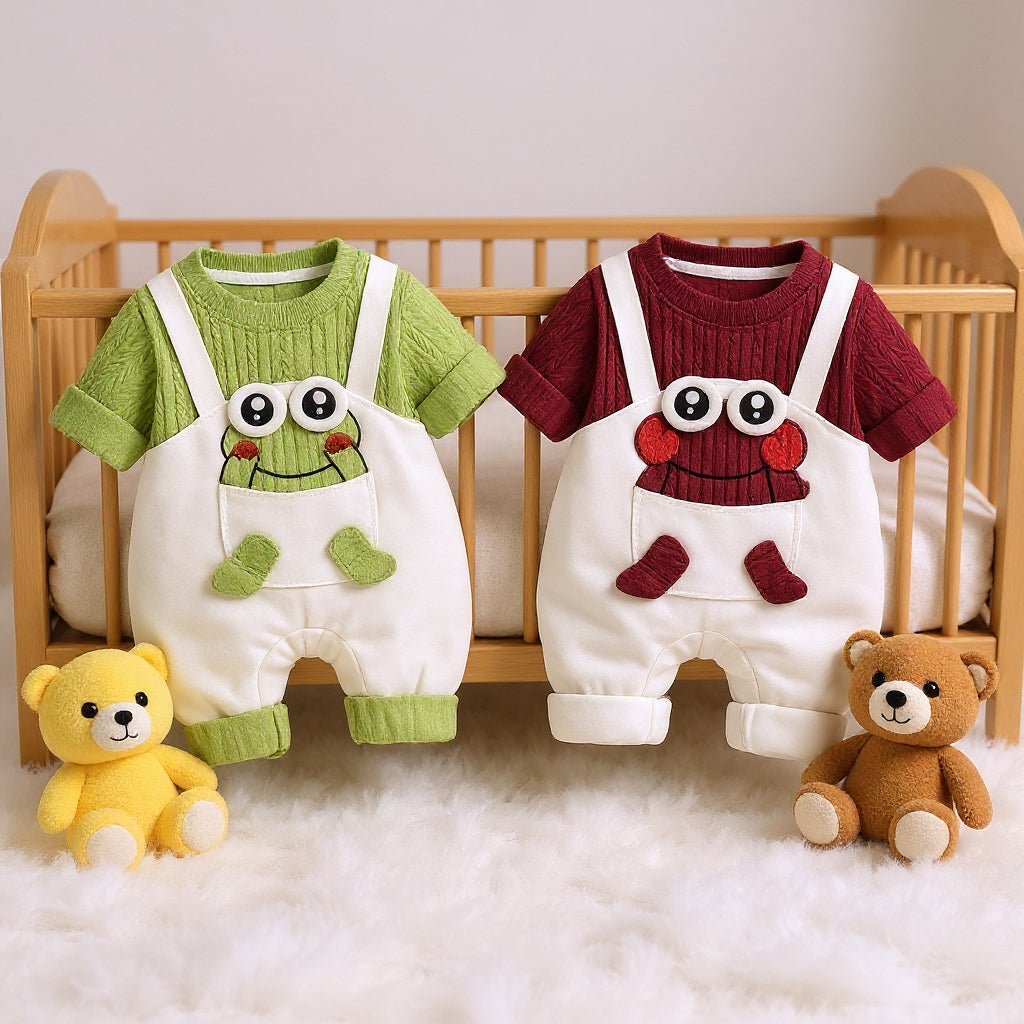 Little Frog Summer Baby Romper – Cute Green Cotton Outfit for Babies 🐸☀️