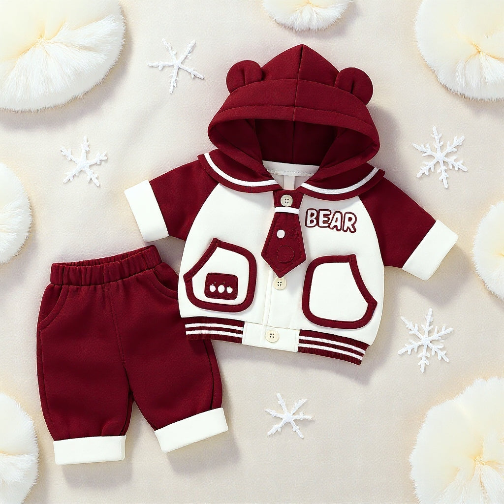 Cute Bear Hoodie Baby Clothing Set – Soft Premium Kids Outfit