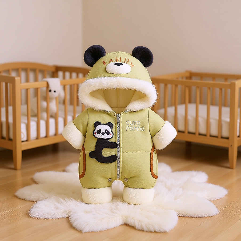 Premium 1-Piece "Cute Panda" Hooded Romper – Ultra-Soft All-Season Jumpsuit for Babies!