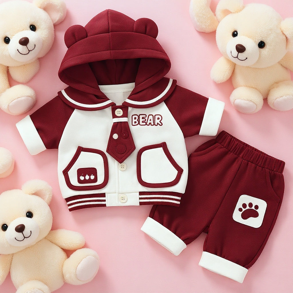 Cute Bear Hoodie Baby Clothing Set – Soft Premium Kids Outfit