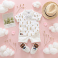 Baby Boys Formal Summer Outfit Set with Bow Tie & Shorts – Available in White, Black & Sky Blue