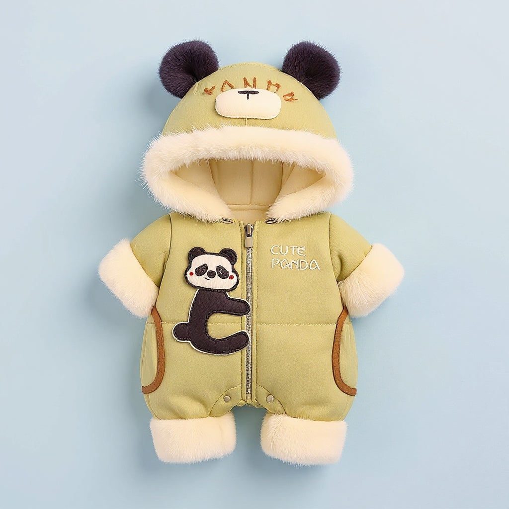 Premium 1-Piece "Cute Panda" Hooded Romper – Ultra-Soft All-Season Jumpsuit for Babies!