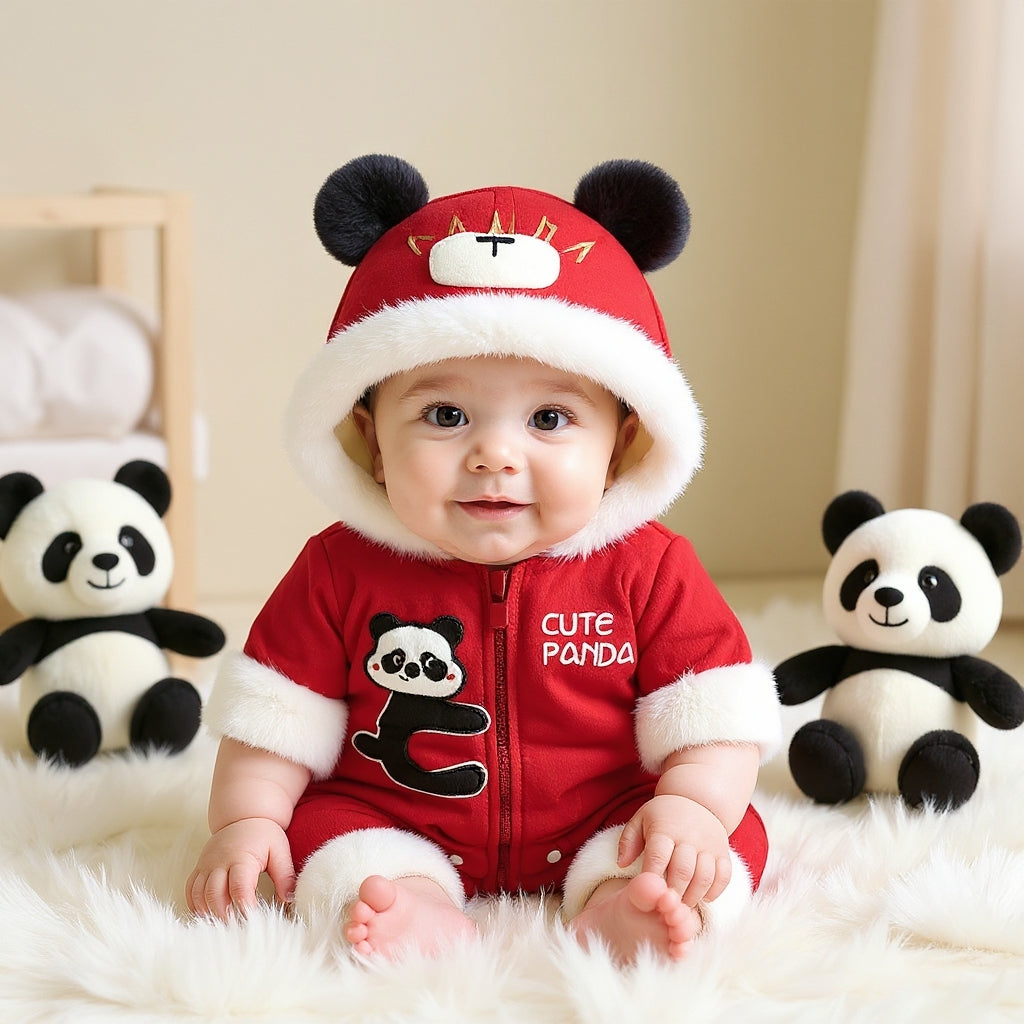 Premium Hooded Animal Fleece Romper – Ultra-Soft 1-Piece Jumpsuit for Babies