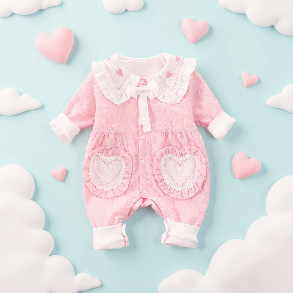 Cute Heart Baby Romper Set – Summer Soft Cotton Outfit 💖🌸