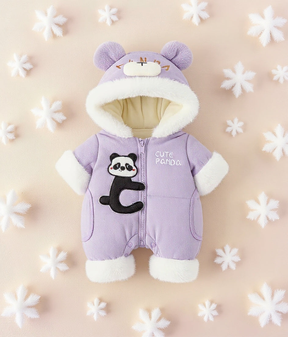 Premium 1-Piece "Cute Panda" Hooded Romper – Ultra-Soft All-Season Jumpsuit for Babies!