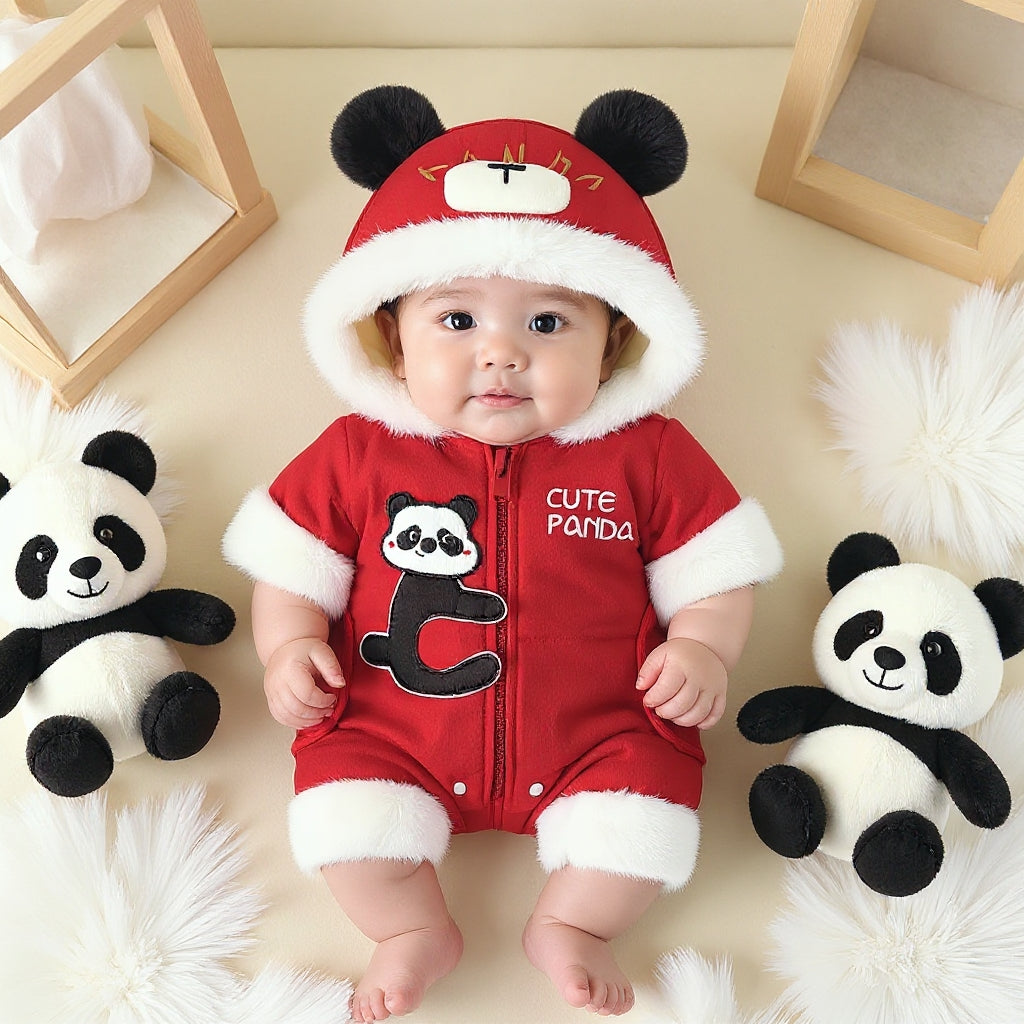 Premium Hooded Animal Fleece Romper – Ultra-Soft 1-Piece Jumpsuit for Babies