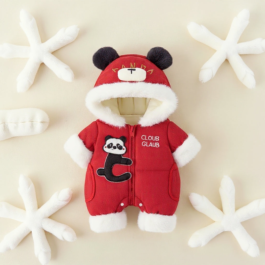 Premium Hooded Animal Fleece Romper – Ultra-Soft 1-Piece Jumpsuit for Babies