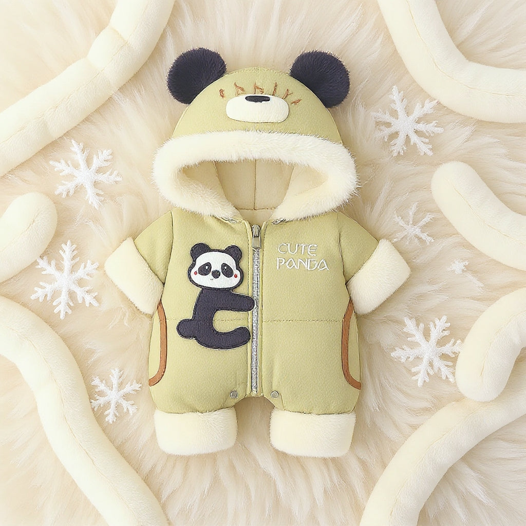 Premium 1-Piece "Cute Panda" Hooded Romper – Ultra-Soft All-Season Jumpsuit for Babies!