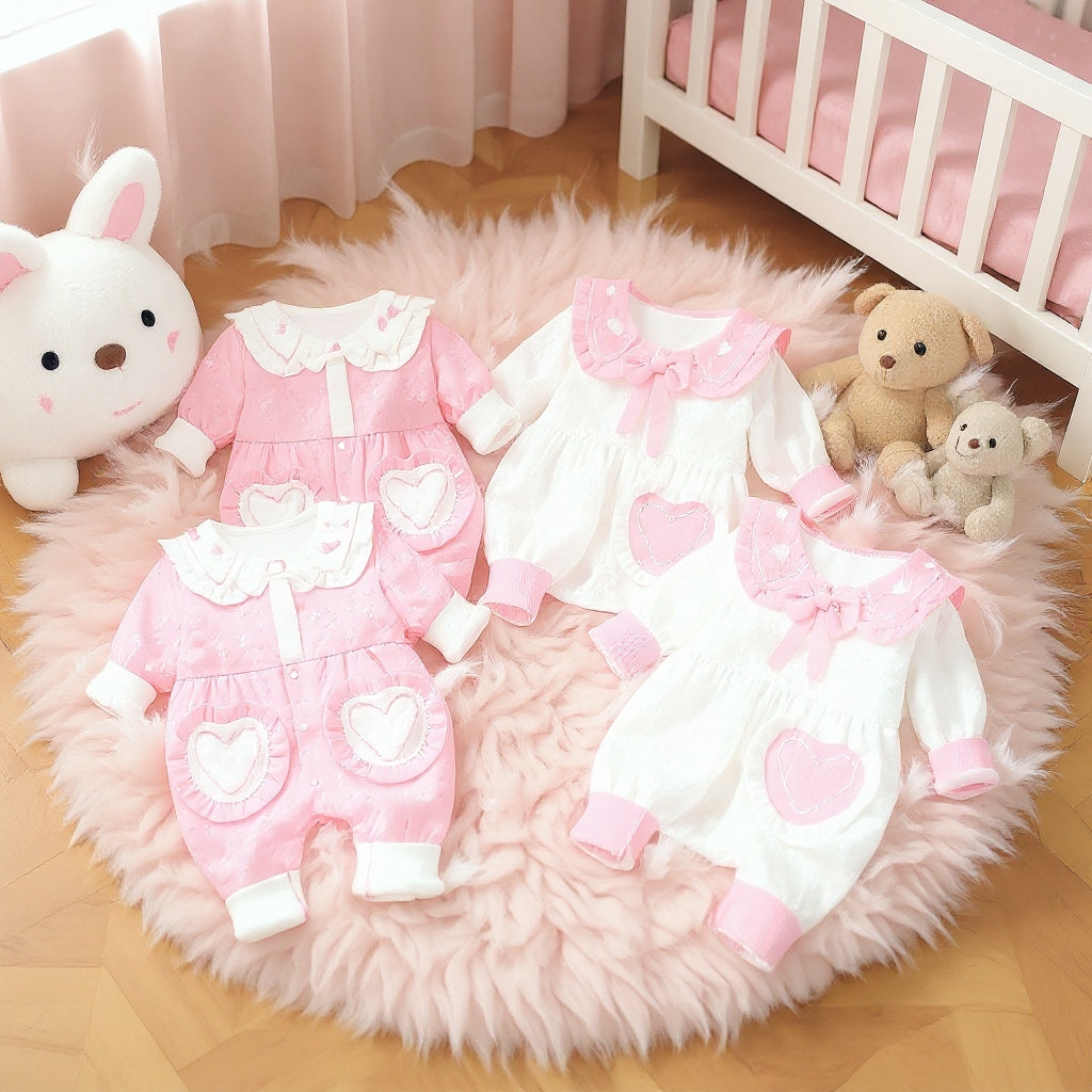 Cute Heart Baby Romper Set – Summer Soft Cotton Outfit 💖🌸