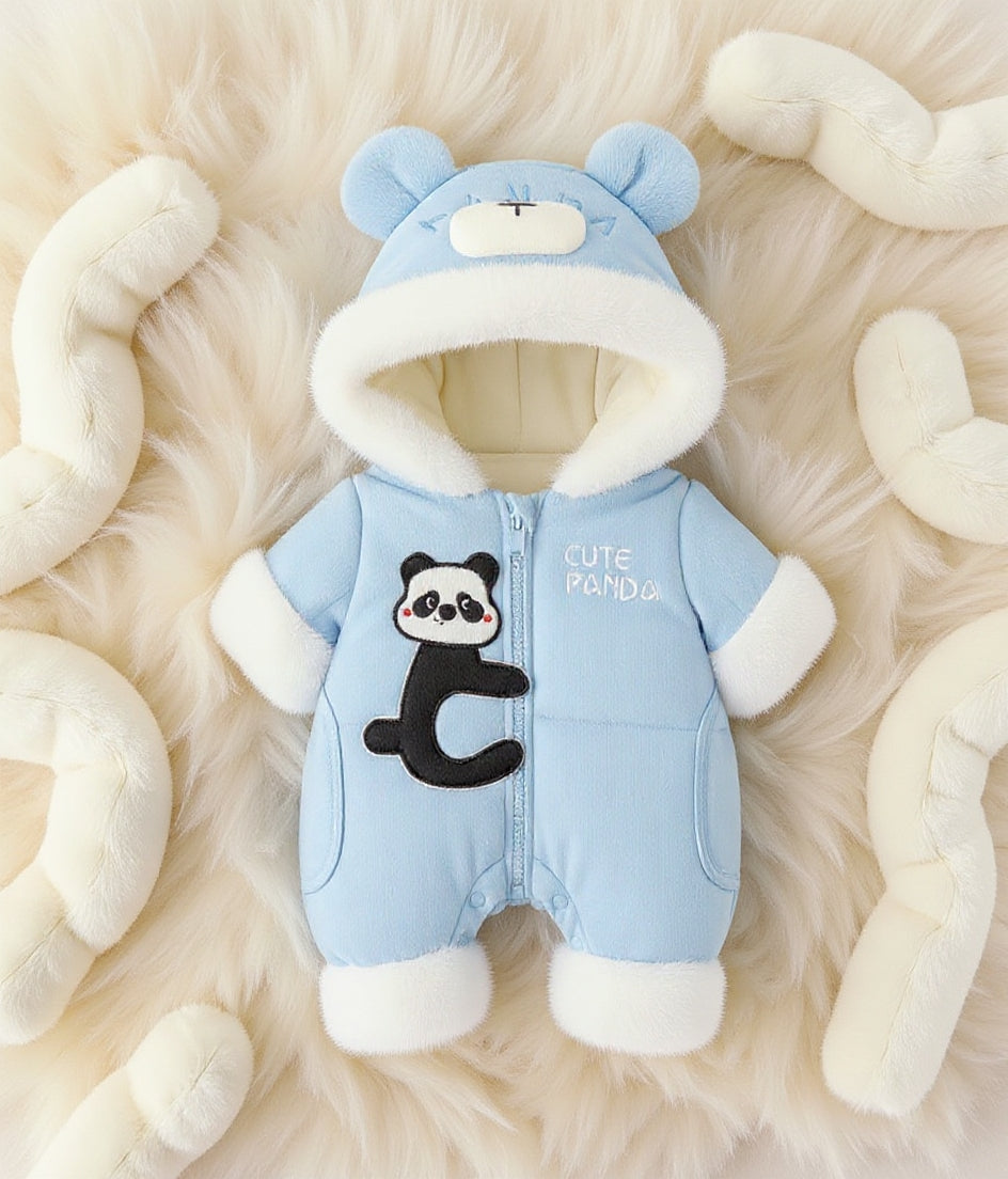 Premium 1-Piece "Cute Panda" Hooded Romper – Ultra-Soft All-Season Jumpsuit for Babies!