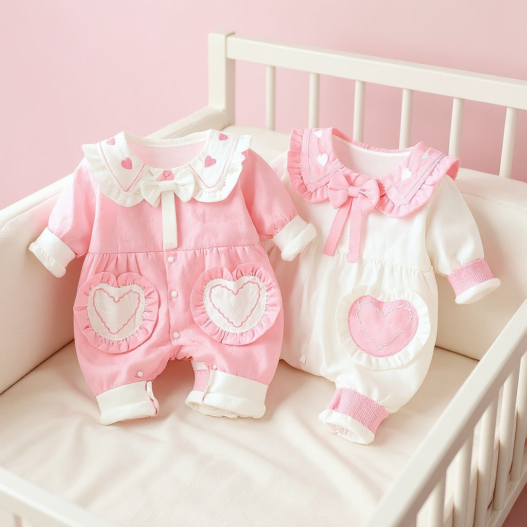 Cute Heart Baby Romper Set – Summer Soft Cotton Outfit 💖🌸