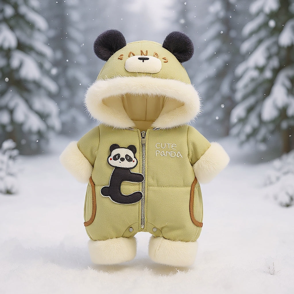 Premium 1-Piece "Cute Panda" Hooded Romper – Ultra-Soft All-Season Jumpsuit for Babies!
