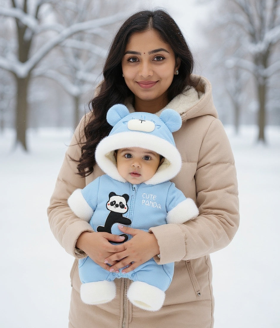 Premium 1-Piece "Cute Panda" Hooded Romper – Ultra-Soft All-Season Jumpsuit for Babies!