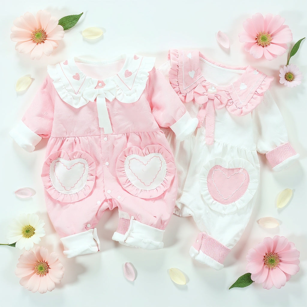 Cute Heart Baby Romper Set – Summer Soft Cotton Outfit 💖🌸