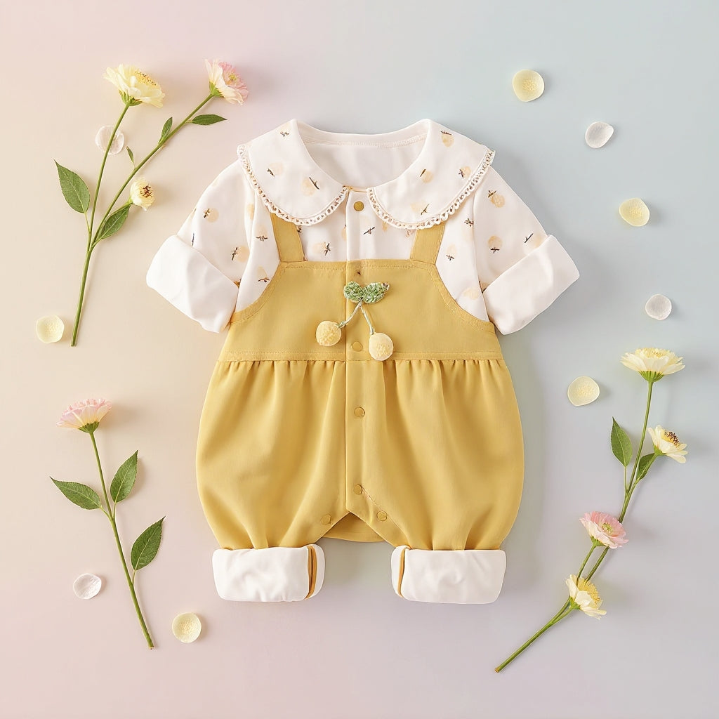 Cute Summer Baby Romper Set – Soft Cotton Floral & Pink Outfit 🌼