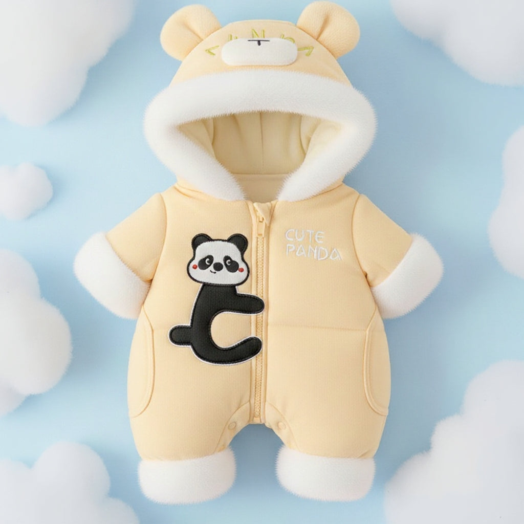 Premium 1-Piece "Cute Panda" Hooded Romper – Ultra-Soft All-Season Jumpsuit for Babies!