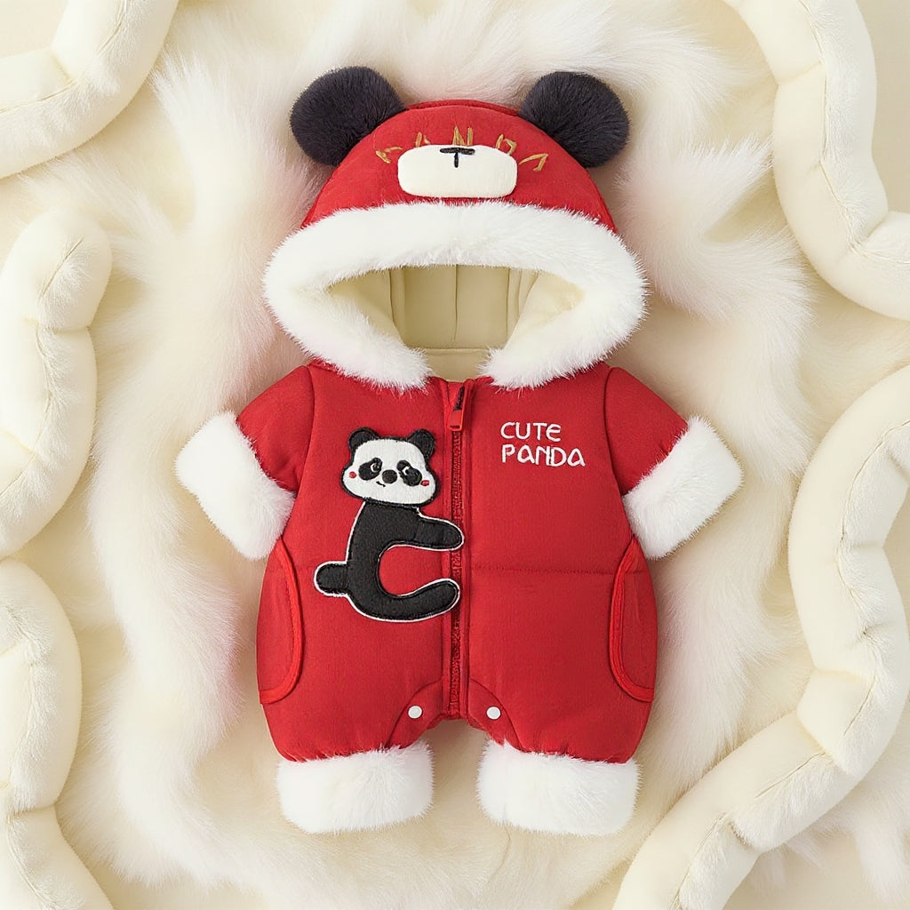 Premium Hooded Animal Fleece Romper – Ultra-Soft 1-Piece Jumpsuit for Babies
