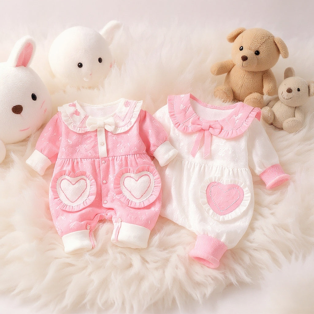 Cute Heart Baby Romper Set – Summer Soft Cotton Outfit 💖🌸