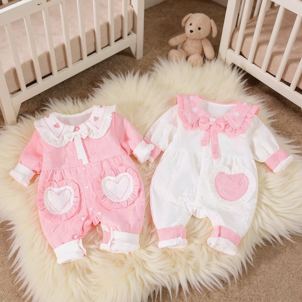 Cute Heart Baby Romper Set – Summer Soft Cotton Outfit 💖🌸