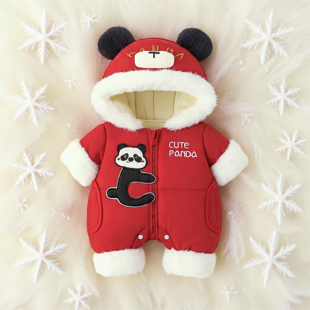 Premium Hooded Animal Fleece Romper – Ultra-Soft 1-Piece Jumpsuit for Babies