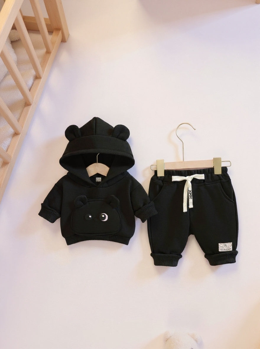 Little Cub Comfort: Premium Bear Hoodie & Jogger Set
