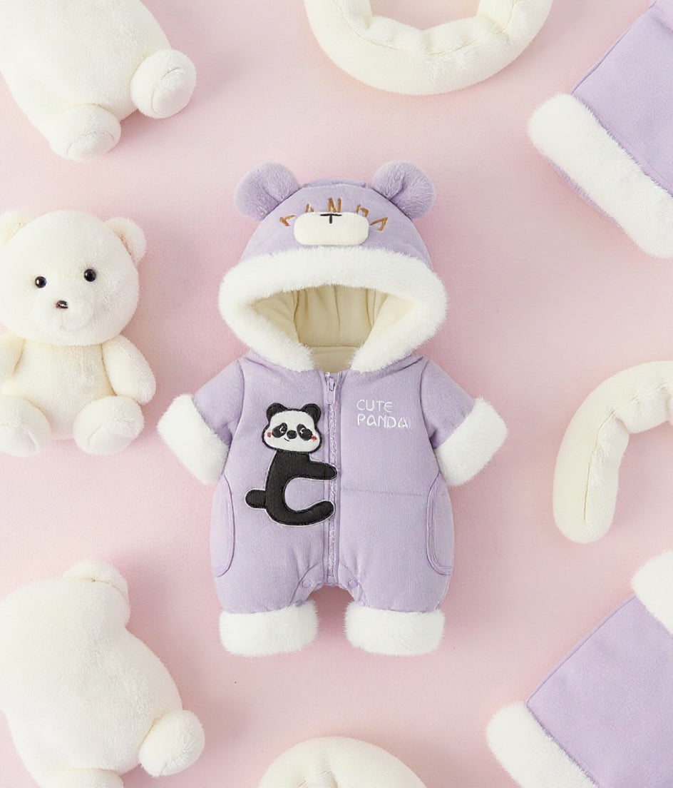 Premium 1-Piece "Cute Panda" Hooded Romper – Ultra-Soft All-Season Jumpsuit for Babies!