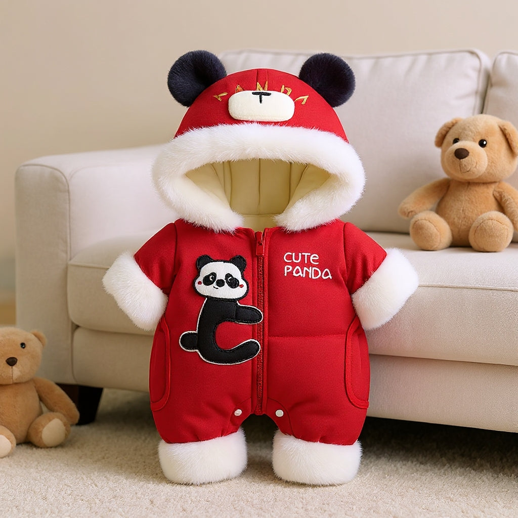 Premium Hooded Animal Fleece Romper – Ultra-Soft 1-Piece Jumpsuit for Babies