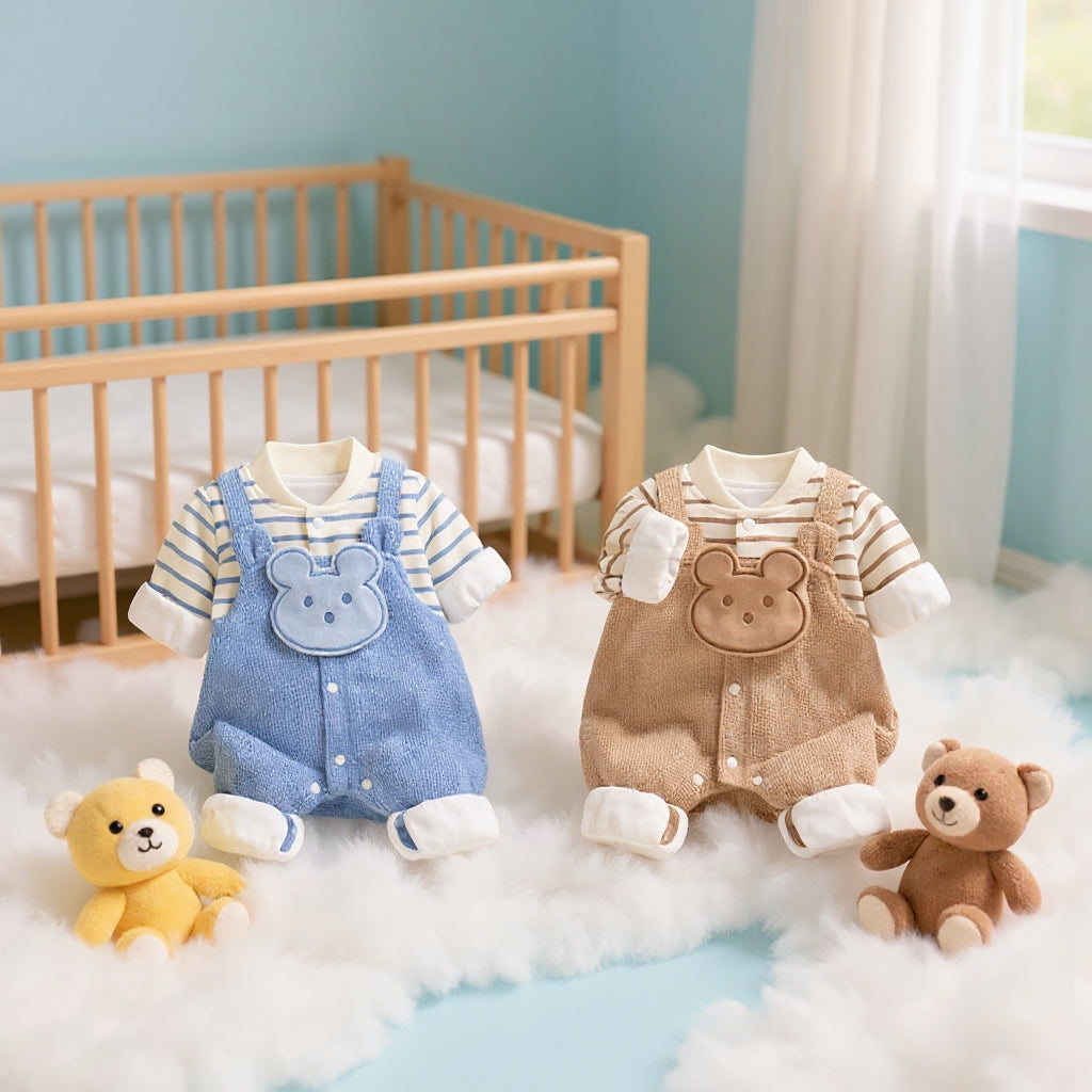 Cute Bear Baby Romper Set – Summer Lightweight Outfit 🧸☀️