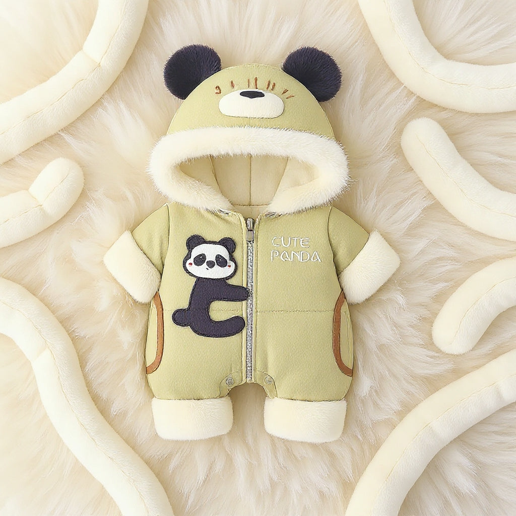 Premium 1-Piece "Cute Panda" Hooded Romper – Ultra-Soft All-Season Jumpsuit for Babies!