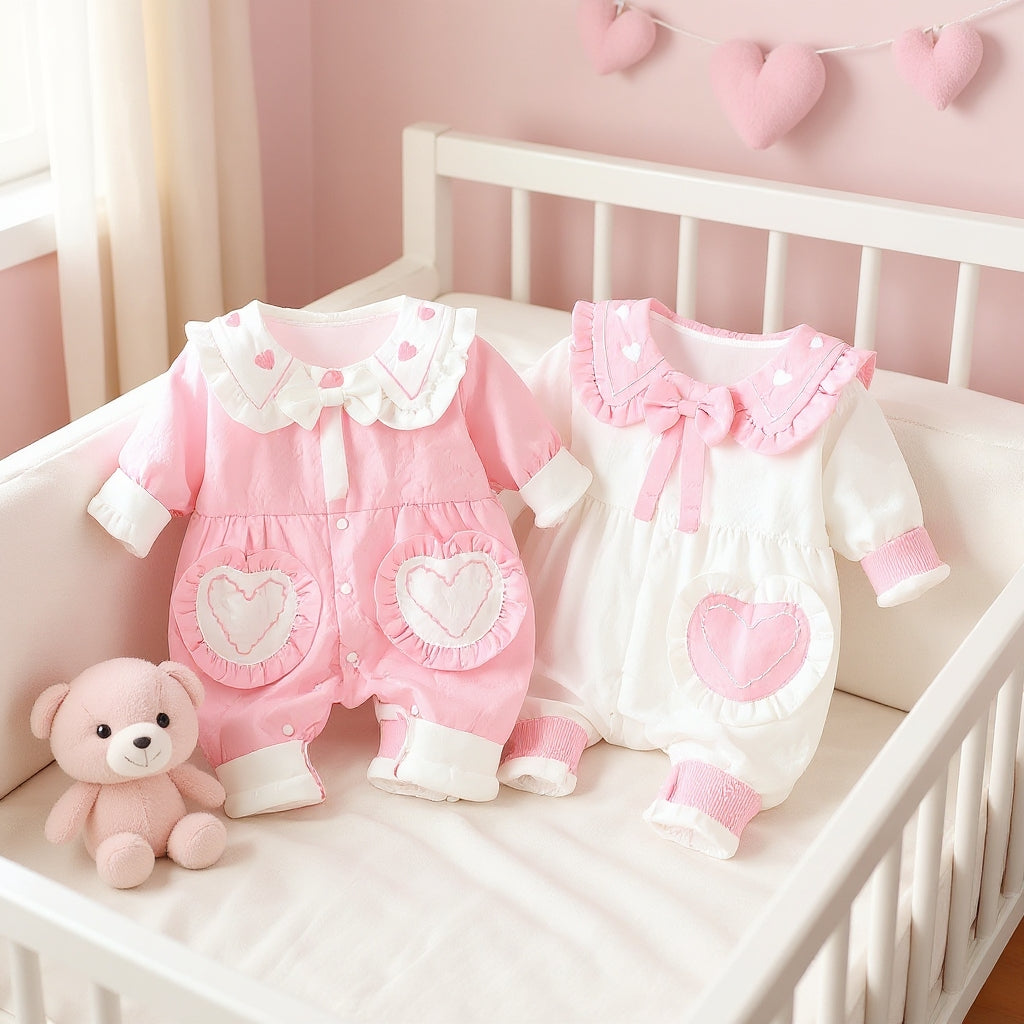 Cute Heart Baby Romper Set – Summer Soft Cotton Outfit 💖🌸