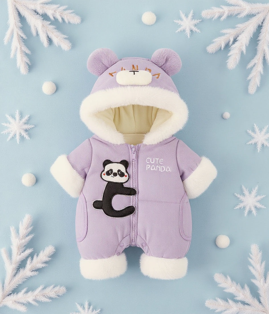Premium 1-Piece "Cute Panda" Hooded Romper – Ultra-Soft All-Season Jumpsuit for Babies!