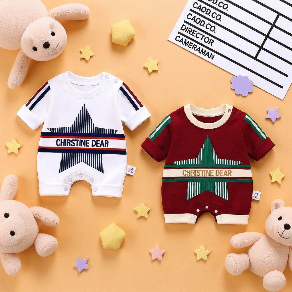 Cute Star Baby Romper – 4 Colors available