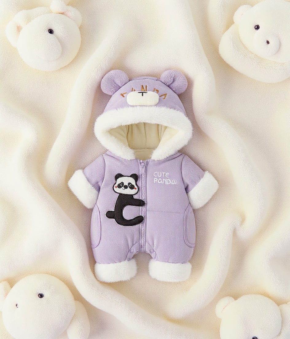 Premium 1-Piece "Cute Panda" Hooded Romper – Ultra-Soft All-Season Jumpsuit for Babies!